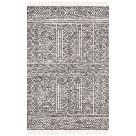 Safavieh 4 x 6 ft. Kilim Rectangle Hand Loomed Wool RugBlack & Ivory KLM521A-4